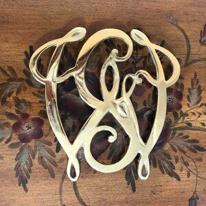 George Washington cypher brass trivet